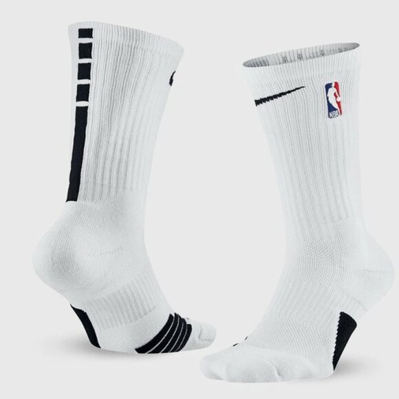 Nike Elite Dri-FIT Crew Socks NBA Basketball White Men’s Large NWT - Picture 1 of 9